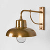Bridgewater Wall Light IP54 solid brass with clear handmade glass dome shade – lantern-style wall sconce for outdoor gardens, patios, entryways, and bathroom lighting