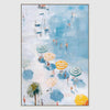 Coastal beach wall art with tranquil sea, sky and shoreline in calming natural tones.