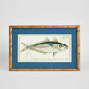 Oceanic Study 1 wall art featuring an abstract ocean inspired design in blue tones, framed coastal artwork 60x32 cm