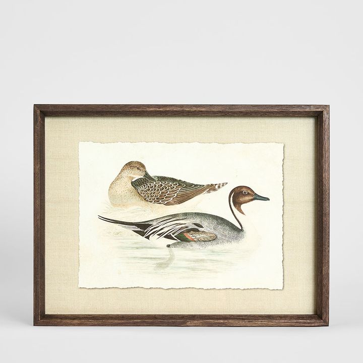Wetland Pair B wall art featuring two serene wetland landscape scenes in natural tones, framed nature artwork 40x30 cm