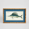 Oceanic Study 2 abstract blue ocean wall art framed artwork 60x32 cm