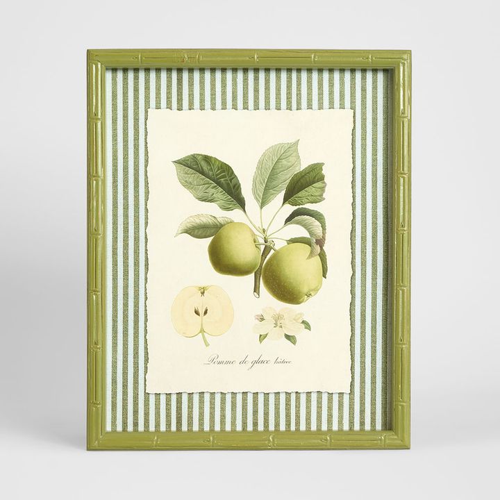 Apple Study 1 wall art featuring a detailed apple illustration in natural tones, framed botanical artwork 34x42 cm