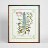 Vintage Flora 1 wall art featuring a classic botanical floral illustration in rich colours, framed vintage style artwork 50x60 cm