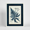 Botanical Blueprint A wall art canvas featuring detailed botanical illustration in blue tones, 45x60cm nature inspired artwork for living room or bedroom decor