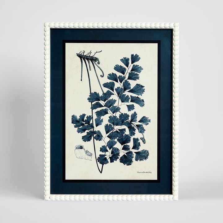 Botanical Blueprint B wall art canvas featuring detailed blue botanical illustration, 45x60cm nature inspired artwork for living room or bedroom décor