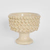 Sculptural textured ceramic vase in white glaze, modern decorative urn for home decor