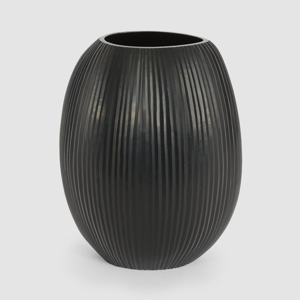 Clear artisan glass vessel Mridula mouth blown decorative vase for luxury home decor