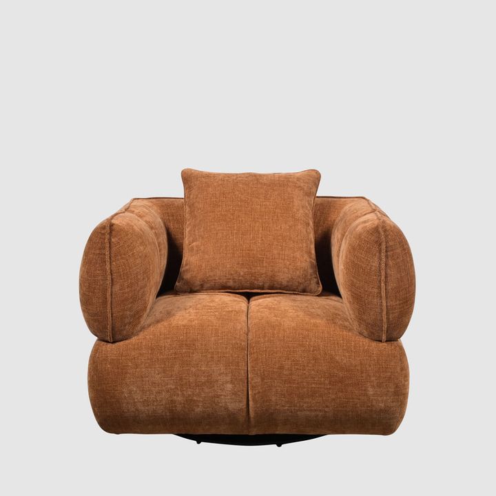 Piper armchair in cream fabric with modern upholstered design for living room seating