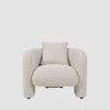 Ella armchair in beige fabric with minimalist design for modern living room seating