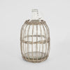 Rustic willow and glass lantern for candles and cozy home decor styling
