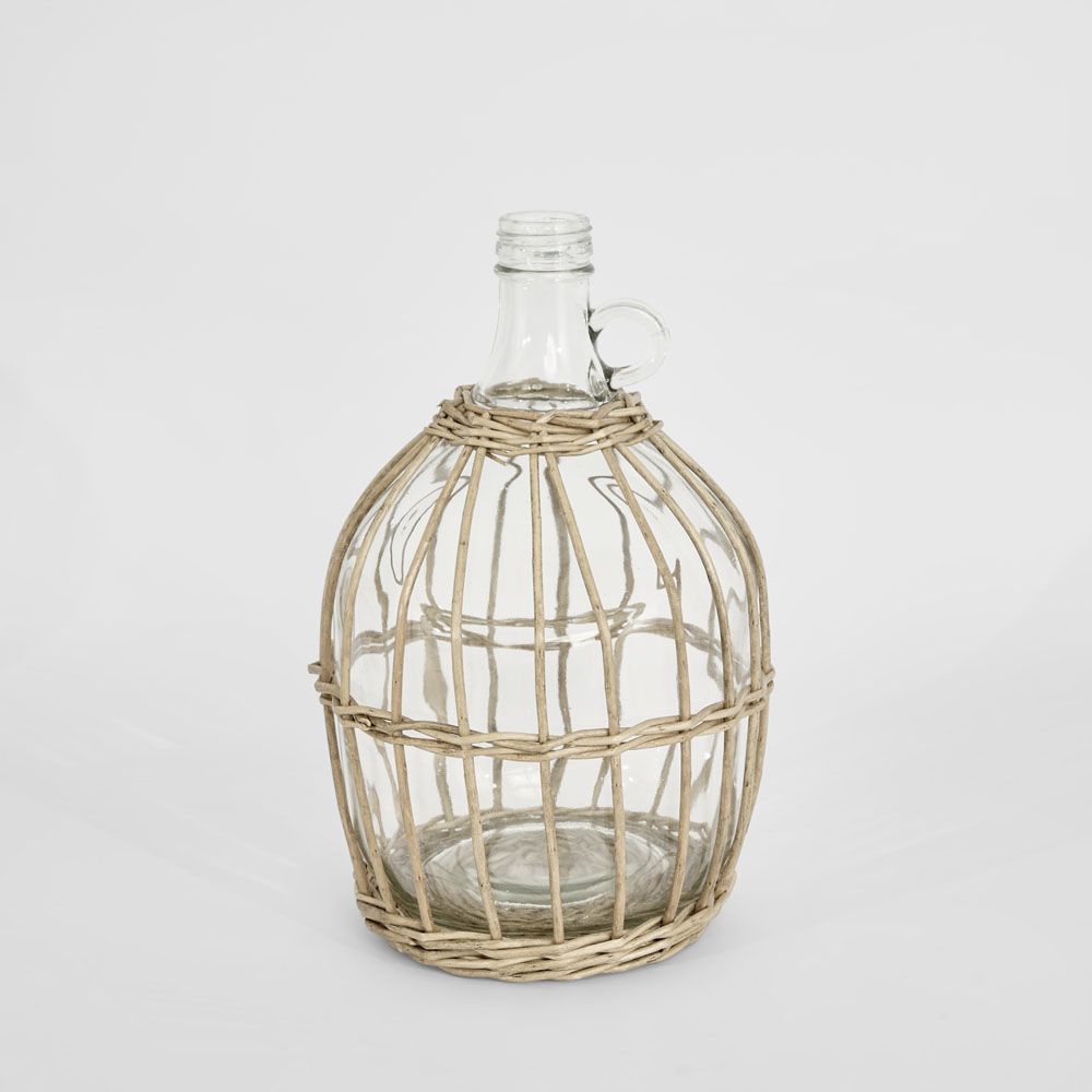 Small willow lantern with glass insert for candle lighting and home decor styling