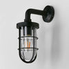 Submarine Wall Light IP54 solid brass with clear glass and metal cage – nautical industrial outdoor wall sconce for patios, entryways, and bathrooms