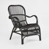 Natural rattan lounge chair with artisan weave and comfortable high backrest