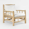 Bermuda wooden armchair with driftwood frame and deep seat cushions made from sustainably sourced solid timber