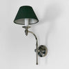 Soho Wall Lamp curved rod wall sconce with linen fabric shade – modern industrial mid-century wall light for bedroom or hallway