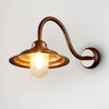 Monteray Outdoor Wall Light IP54 with 33cm handmade glass shade and curved neck – modern vintage exterior wall sconce for patios, entryways, and home facades