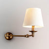 Portland Swing Arm Wall Light in antique brass or silver – industrial adjustable bedside wall sconce with vintage charm