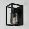Wellington Wall Lantern IP44 solid brass with clear glass cover – rectangular industrial flush wall light for patios, entryways, and hallways available in antique silver, brass, or black