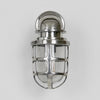 Porto Wall Light IP54 solid brass with clear glass and metal cage – industrial outdoor wall sconce for patios, entryways, and bathrooms