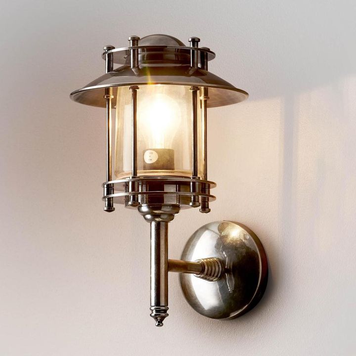 Turner Wall Light IP54 solid brass with clear glass and metal cage – vintage industrial outdoor wall sconce for patios, entryways, and bathrooms
