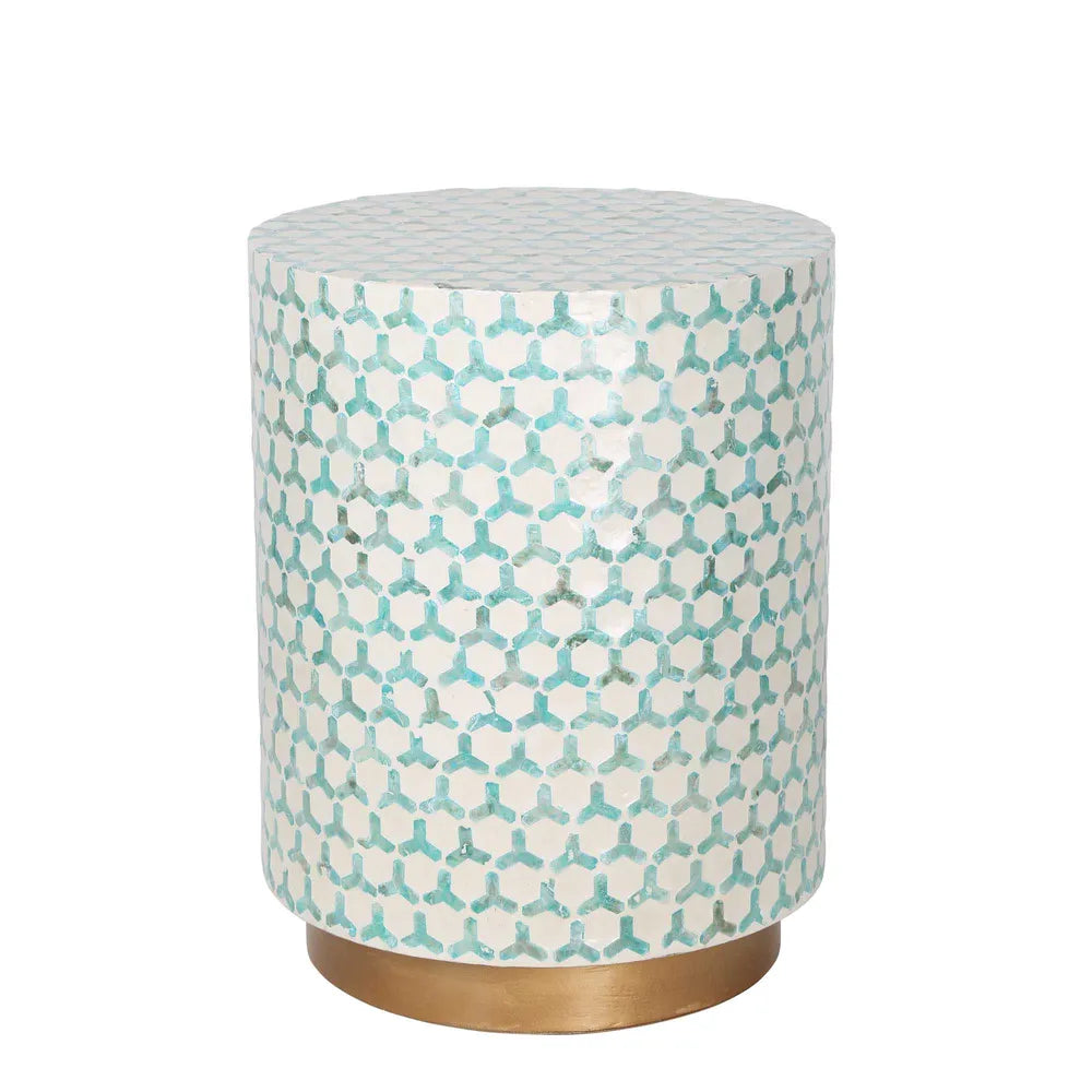 Samon Drum Side Table Green