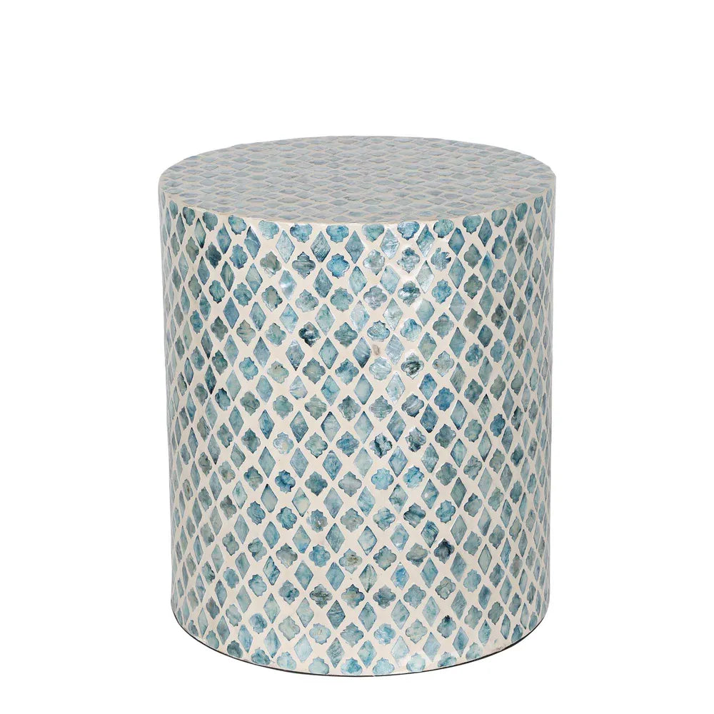 Santai Drum Side Table Blue