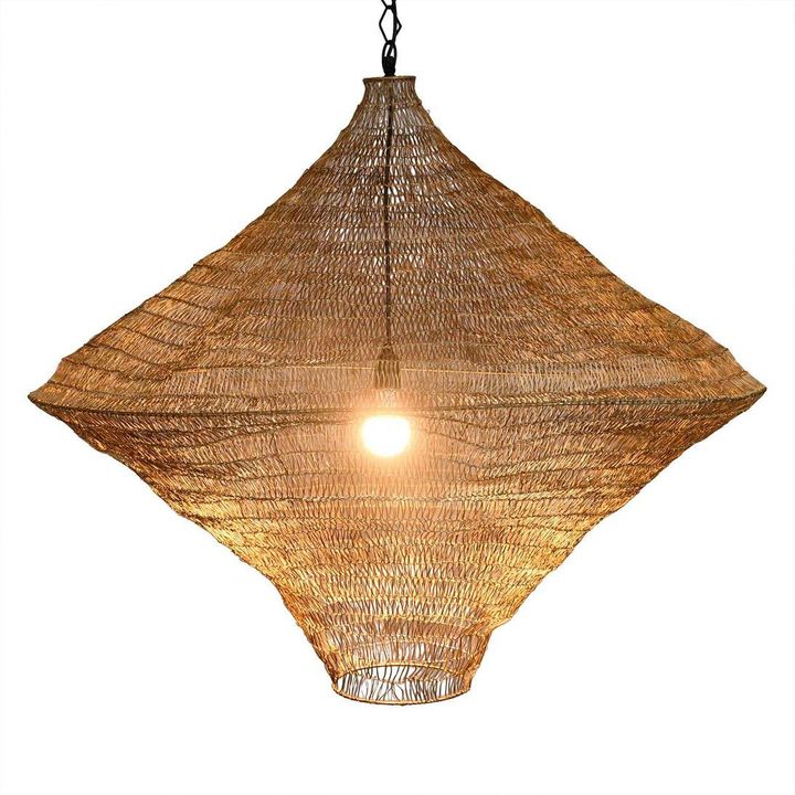 Metropolitan ceiling pendant with large diamond-shaped aluminium shade in black and brass finish, modern adjustable hanging lamp for dining rooms, living spaces, and bedrooms