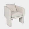 Stylish lounge chair with tailored upholstery and compact modern design