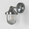 Jade Outdoor Wall Light Brass with closed ribbed glass – IP54 solid brass outdoor wall sconce for patios, entryways, and garden walls