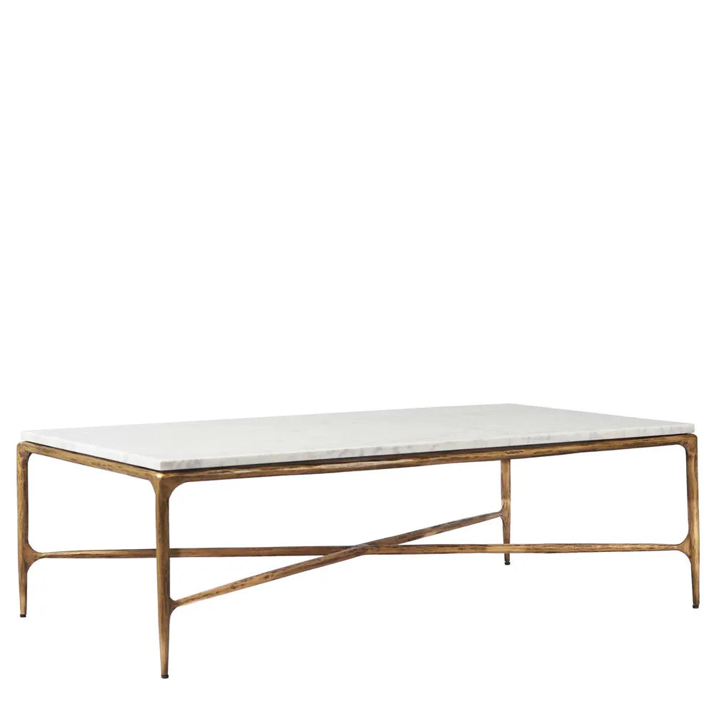 Aries Rectangle Marble Coffee Table Gold
