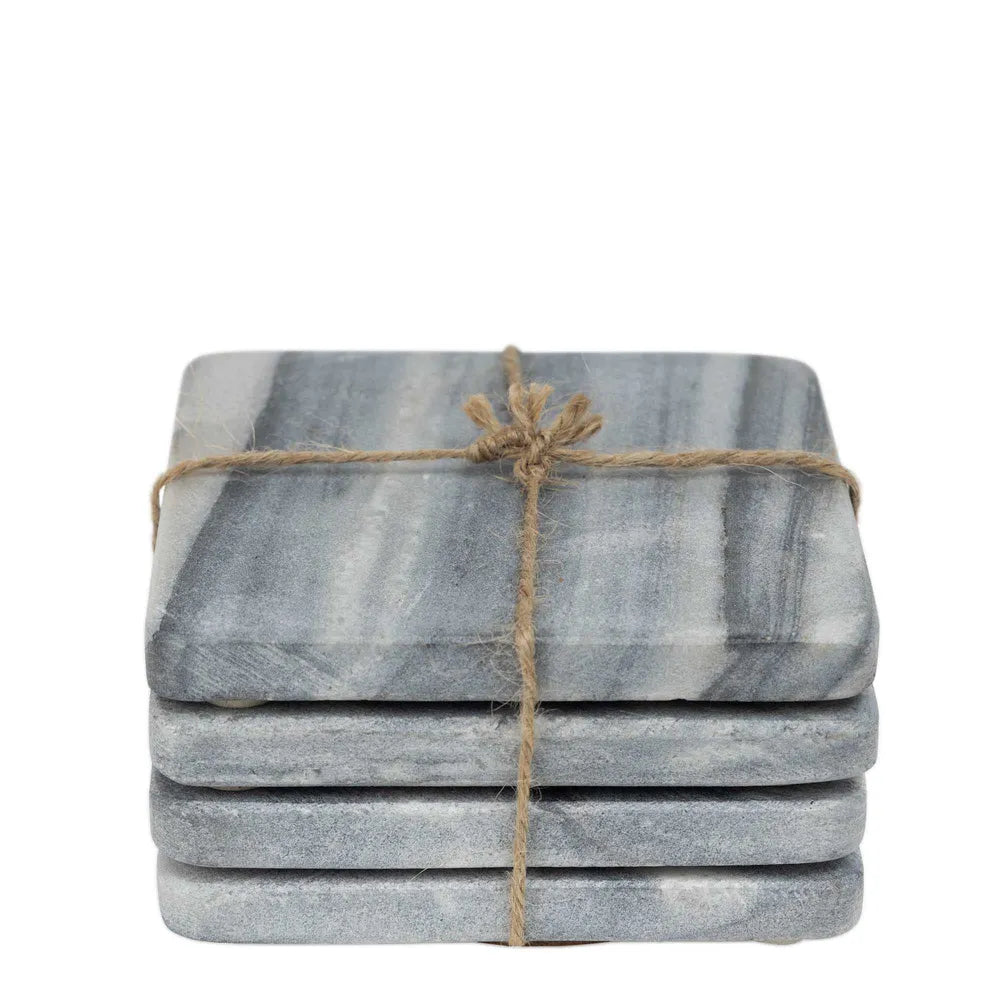 Marble Coaster (Set of 4) Square Grey