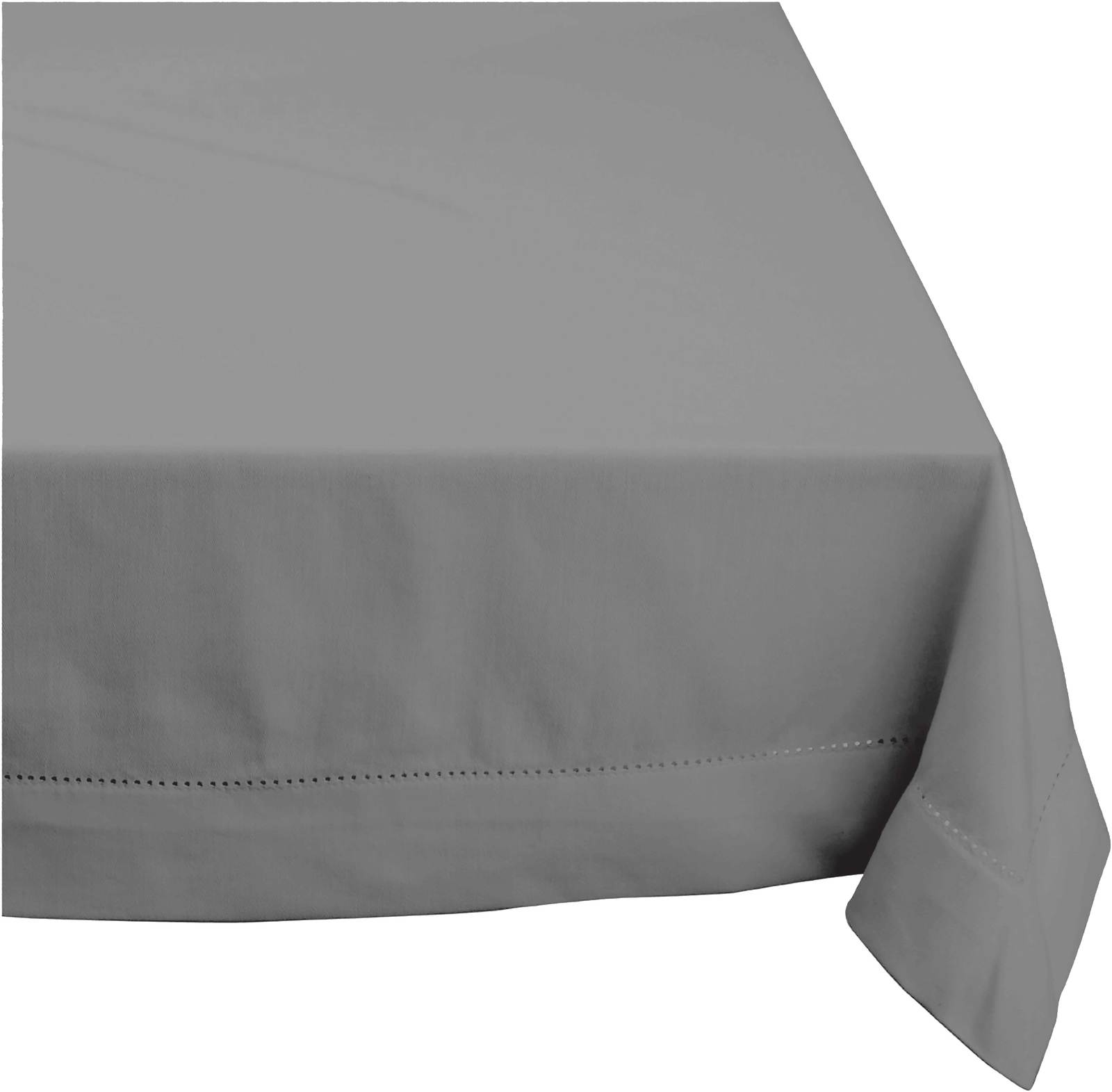 Elegant Hemstitch Tablecloth - 100% Cotton 205cm x 205cm in Grey
