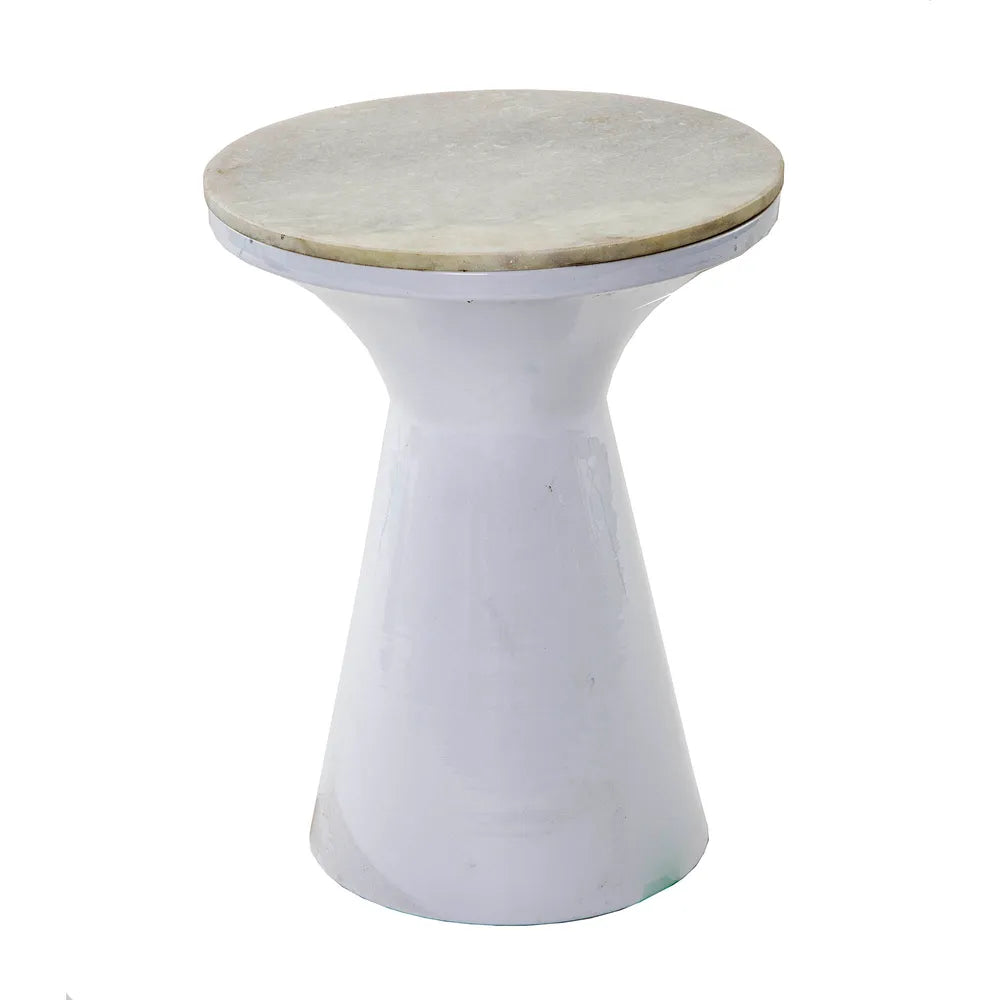 Karela Round Table with Marble Top
