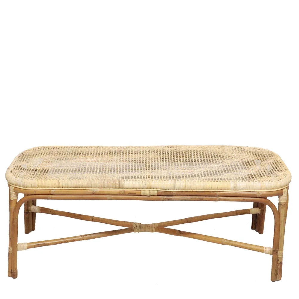 Maya Rattan Bench Natural