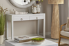 White Coastal Wood Console Table