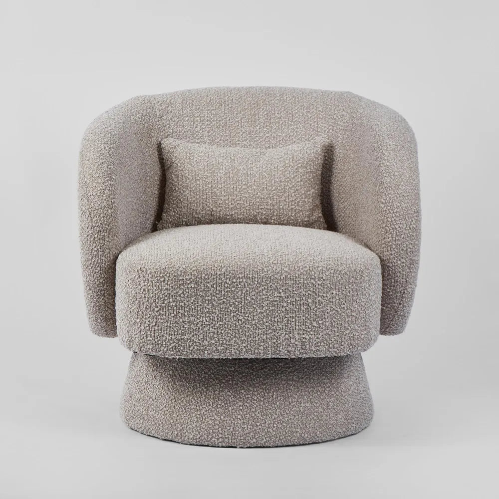 Aneles Boucle Swivel Chair Grey