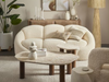 Curved 3 Seater Sofa Cream