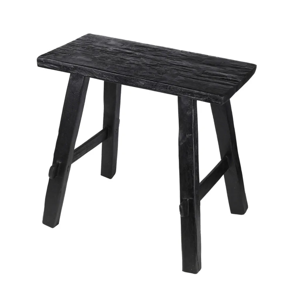 Small Teak Bench Black