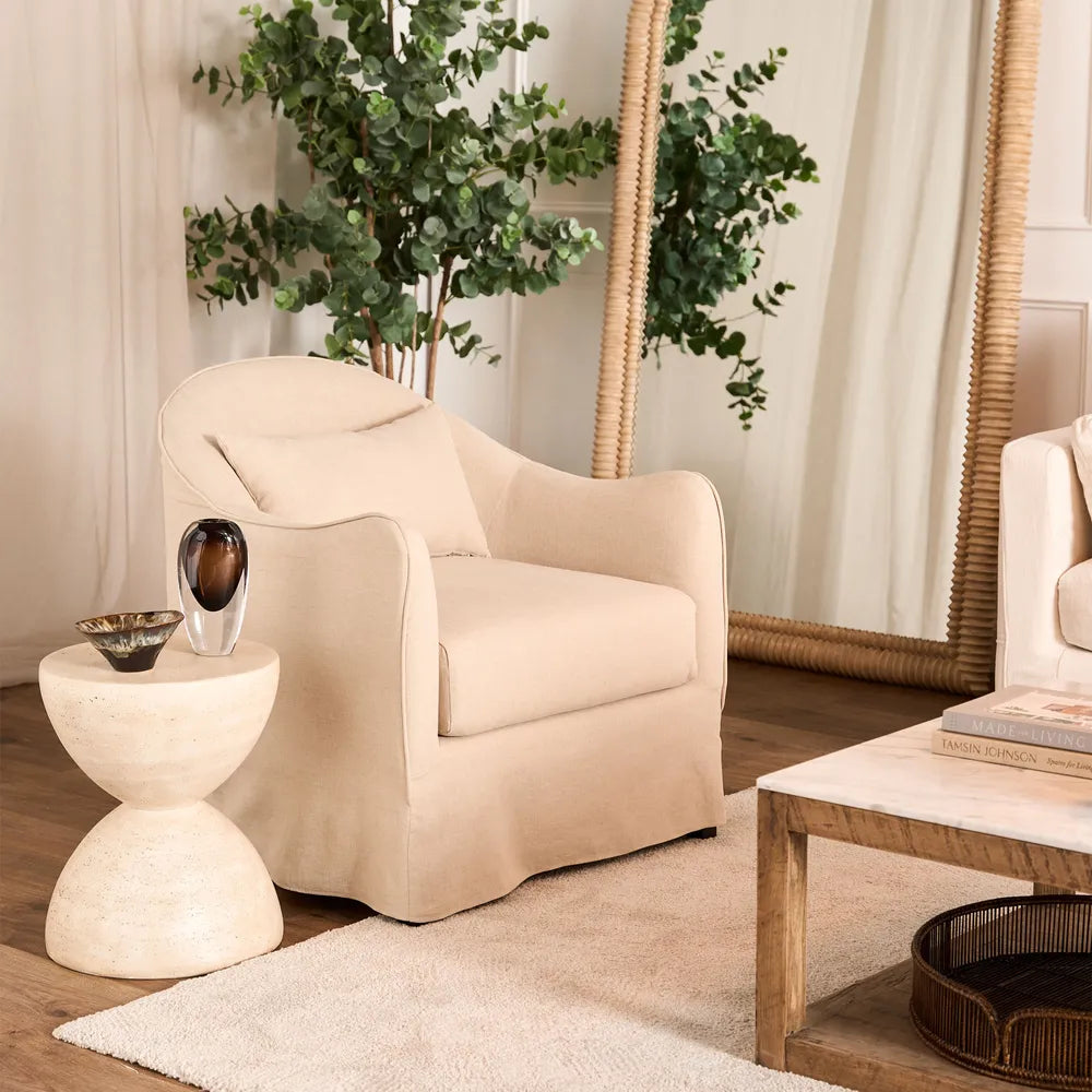 VILLE ARMCHAIR WITH NATURAL LINEN COVER & CUSHION