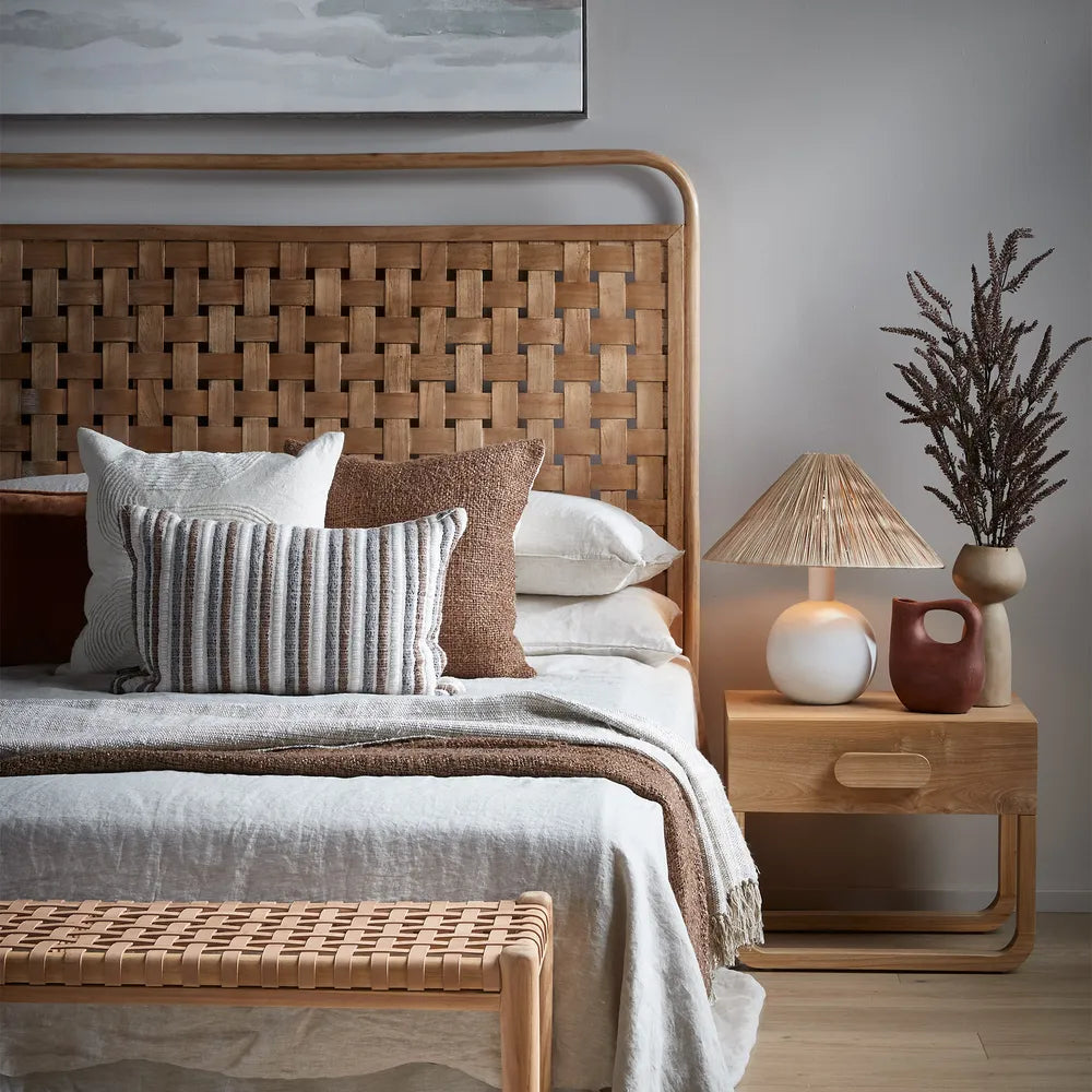 Rattan Weave King Bedhead Natural