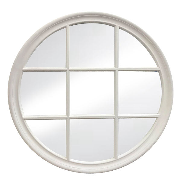 Reginald Round Mirror - White - 80x80x3.5cm