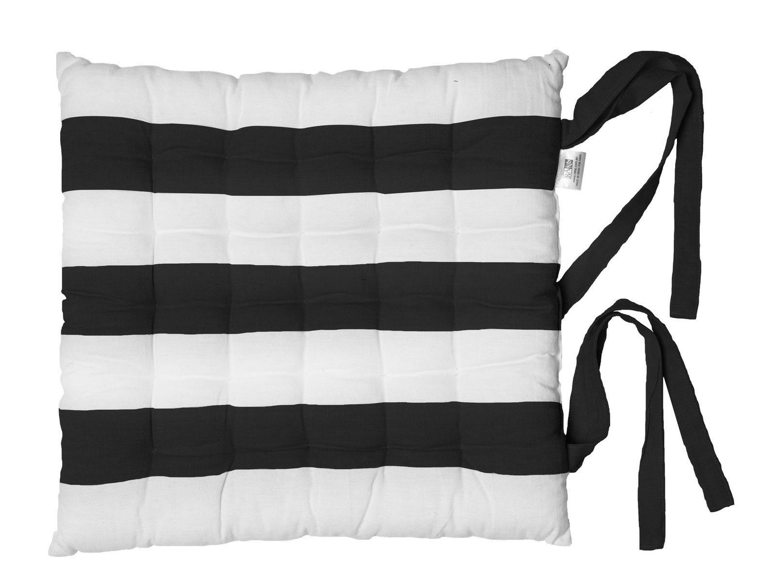 Alfresco Chair Pads - Stripe Colour Design - 100% Cotton in Black