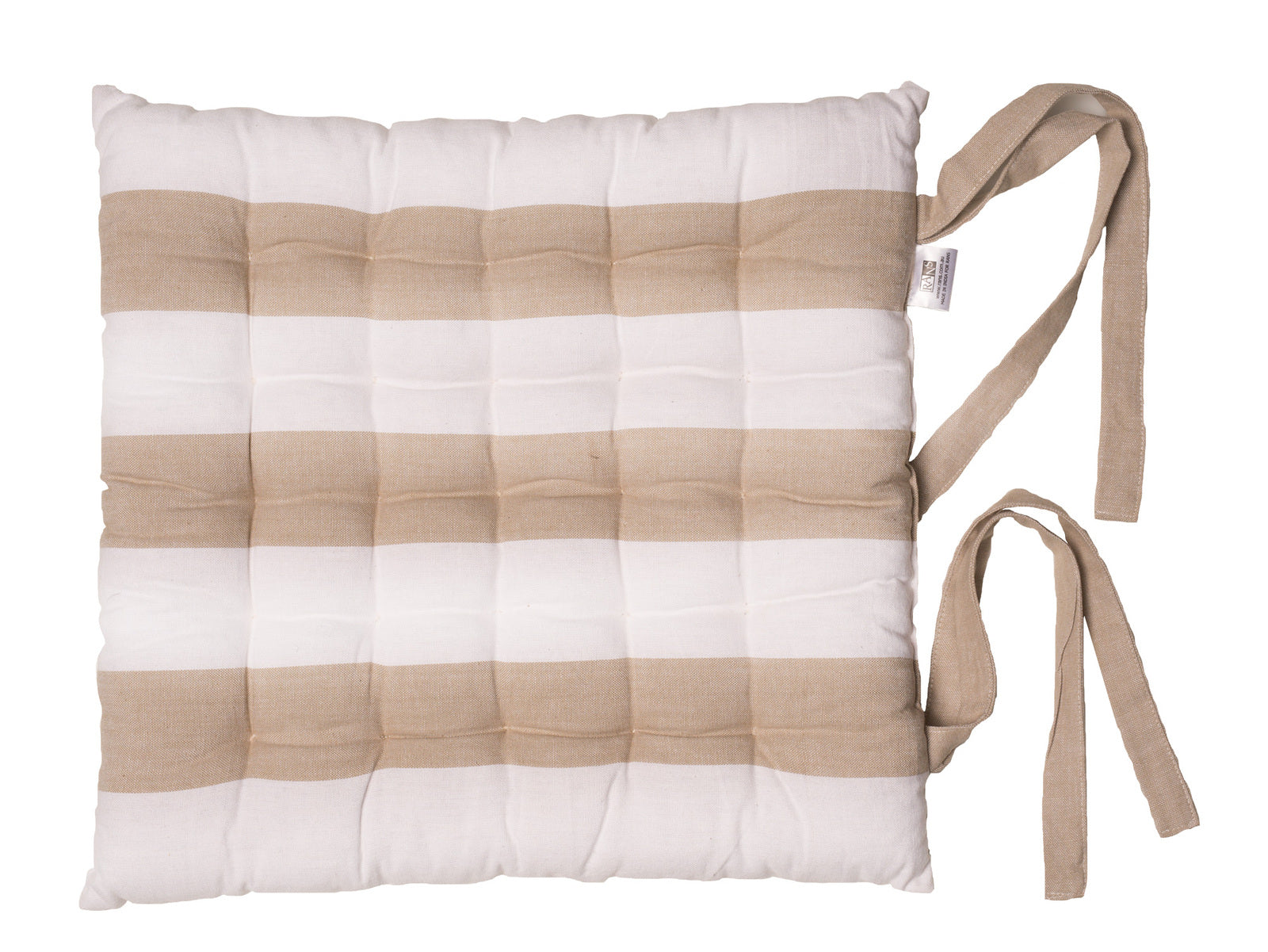 Alfresco Chair Pads - Stripe Colour Design - 100% Cotton in Bleach Sand