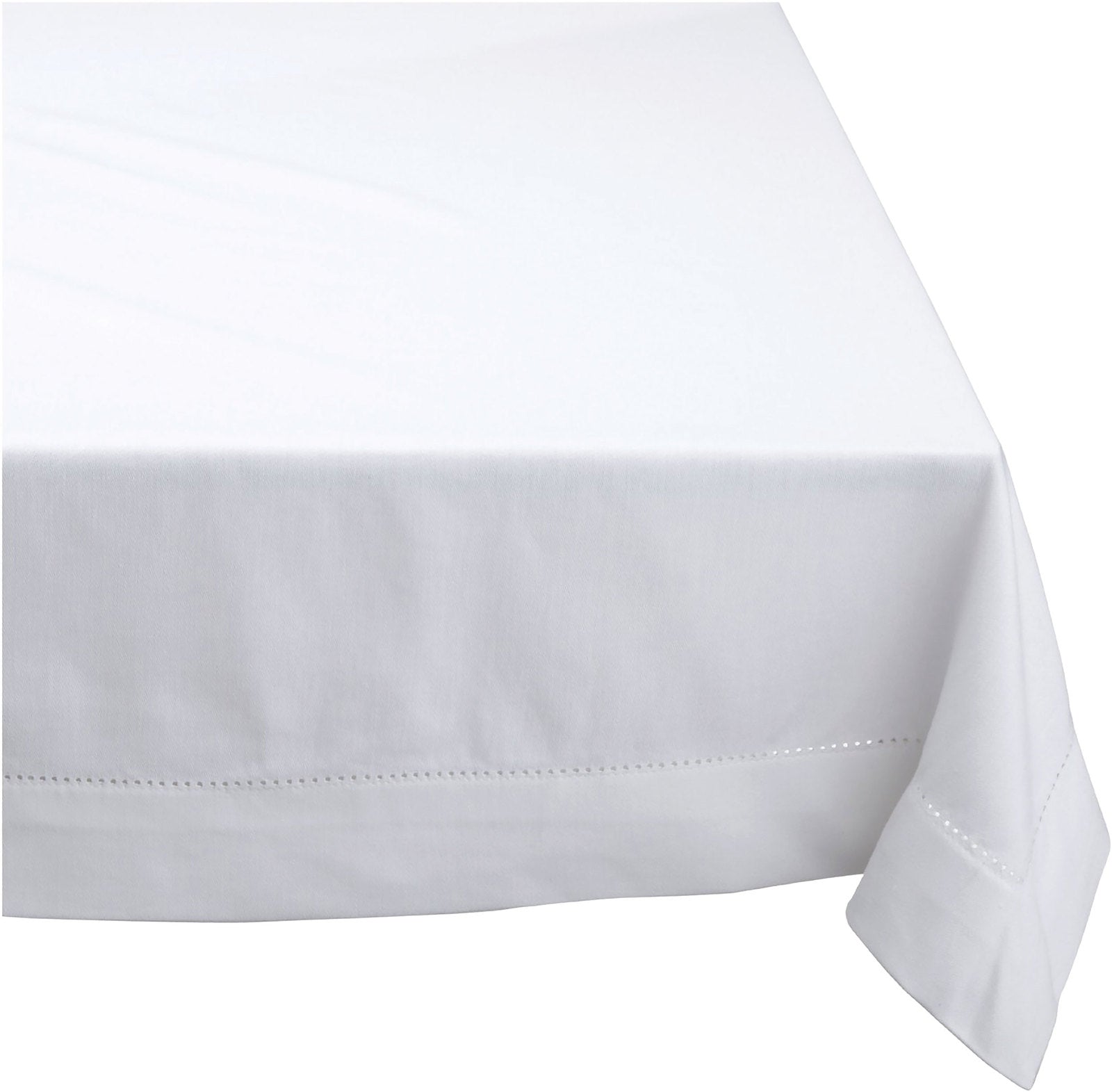 Elegant Hemstitch Tablecloth - 100% Cotton - 150x300cm in White