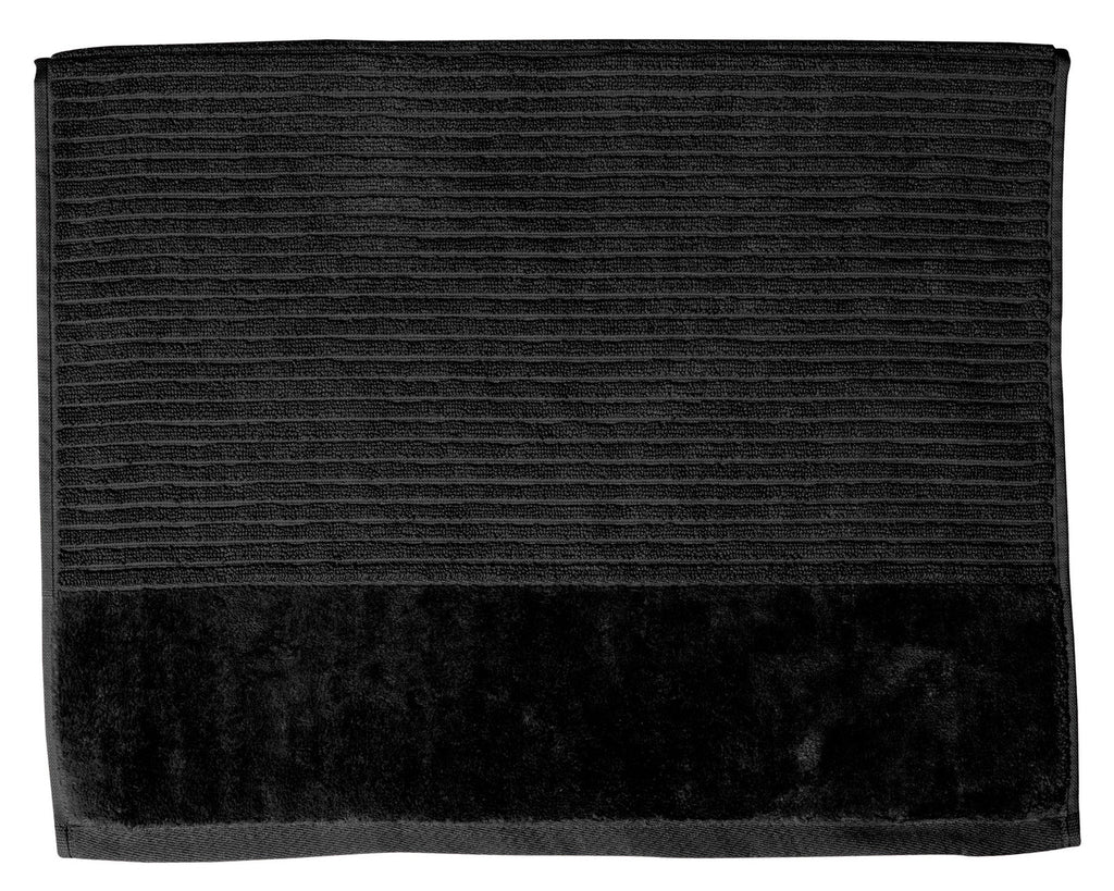 Jenny Mclean Royal Excellency Bath Mats 2 ply sheared Border 1100GSM in Black