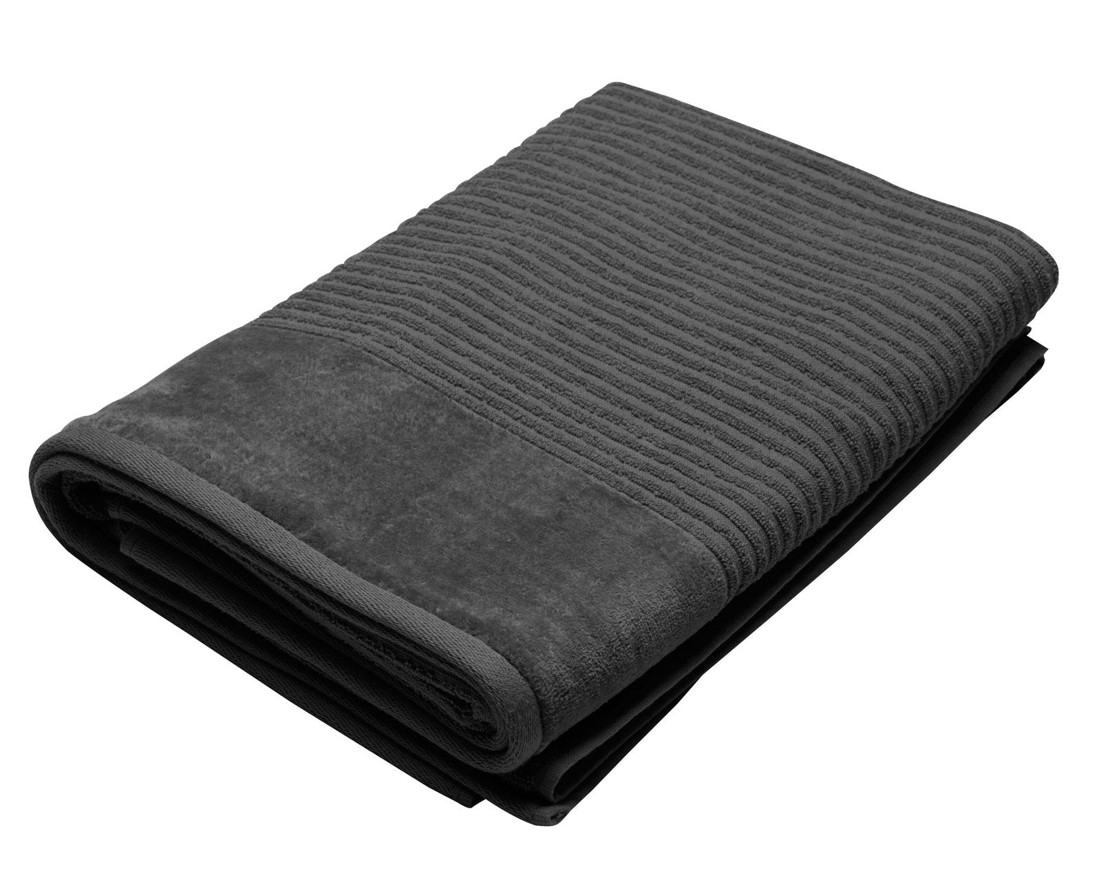 Jenny Mclean Royal Excellency Bath Sheet 2 ply sheared Border 600GSM in Charcoal
