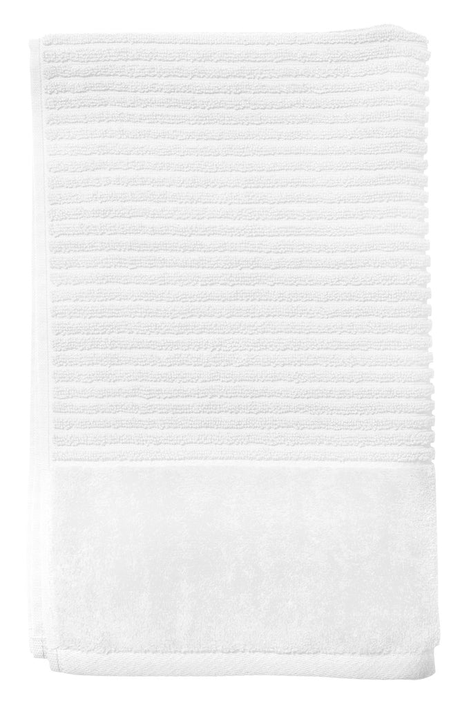 Jenny Mclean Royal Excellency Hand Towel 2 ply sheared Border 600GSM in Snow White