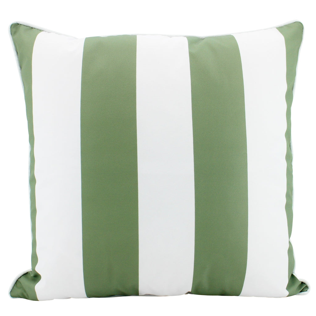 Outdoor Cushion - Olive & White Stripe 50x50cm