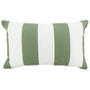 Outdoor Lumbar Cushion - Olive & White Stripe 30x50cm