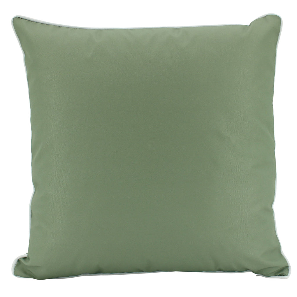 Outdoor Cushion - Olive & White Piping 50x50cm